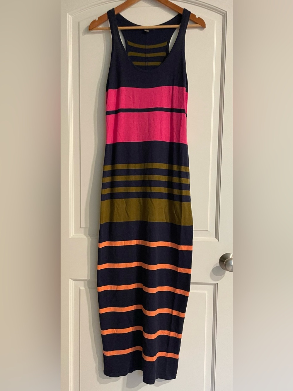 Tommy Bahama Vintage Striped Knit Maxi Dress Sleeveless XS Cotton Cashmere